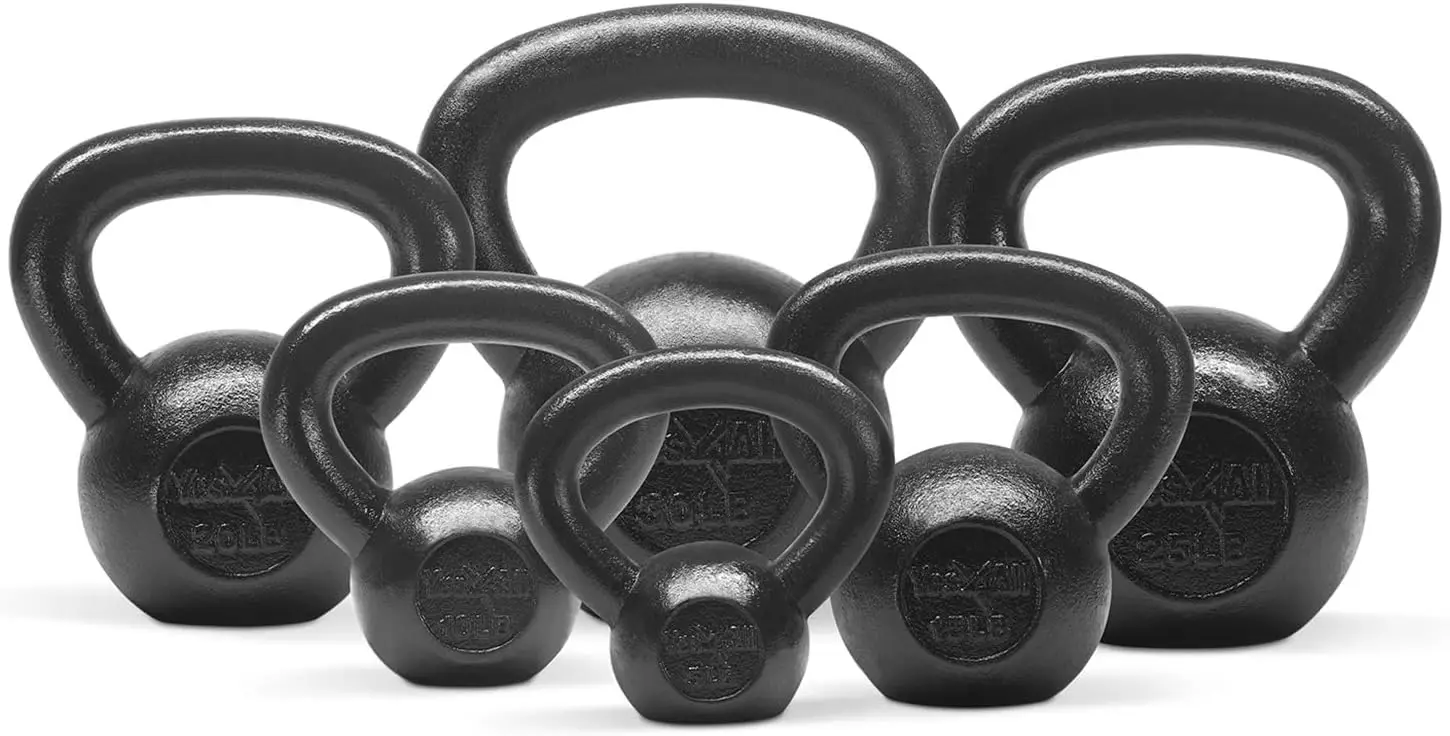 

Cast Iron Sets 5 10 15 20 25 30 lbs, Multi-Level from Beginners to Pros Kettlebell Set for Strength