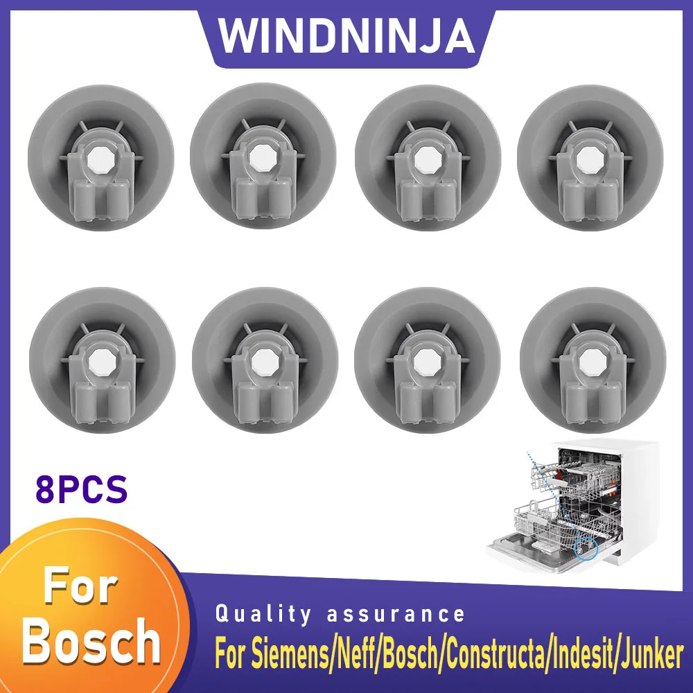 Universal 8PCS Basket Roll Dishwasher Wheels for Siemens/Neff/Bosch/Constructa Dishwasher Top Basket Wheels Kits Accessories