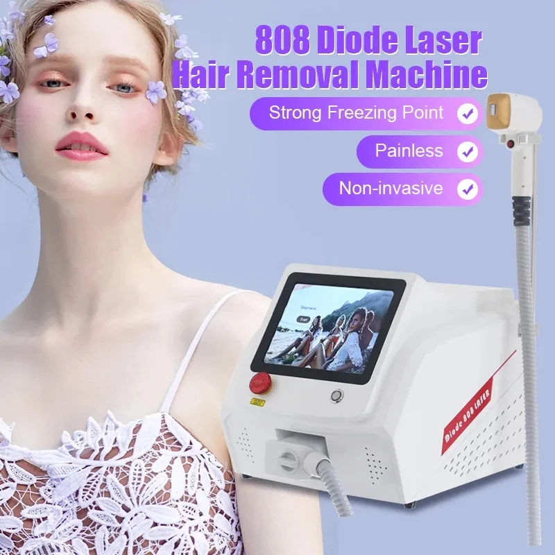 

2024 Factory Price 2000W 808nm DIODE LASER 755 808 1064nm WAVELENGTH FREEZING POINT PERMANENT HAIR REMOVAI Facial Painless Hair