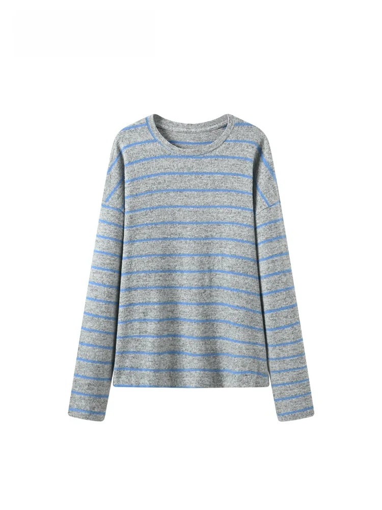 

Cara CLUB plus Size round Ne Long Sve T-irt Women Spring Loose Fit Slimming Casual Sle Cotton Polyester Blend Top