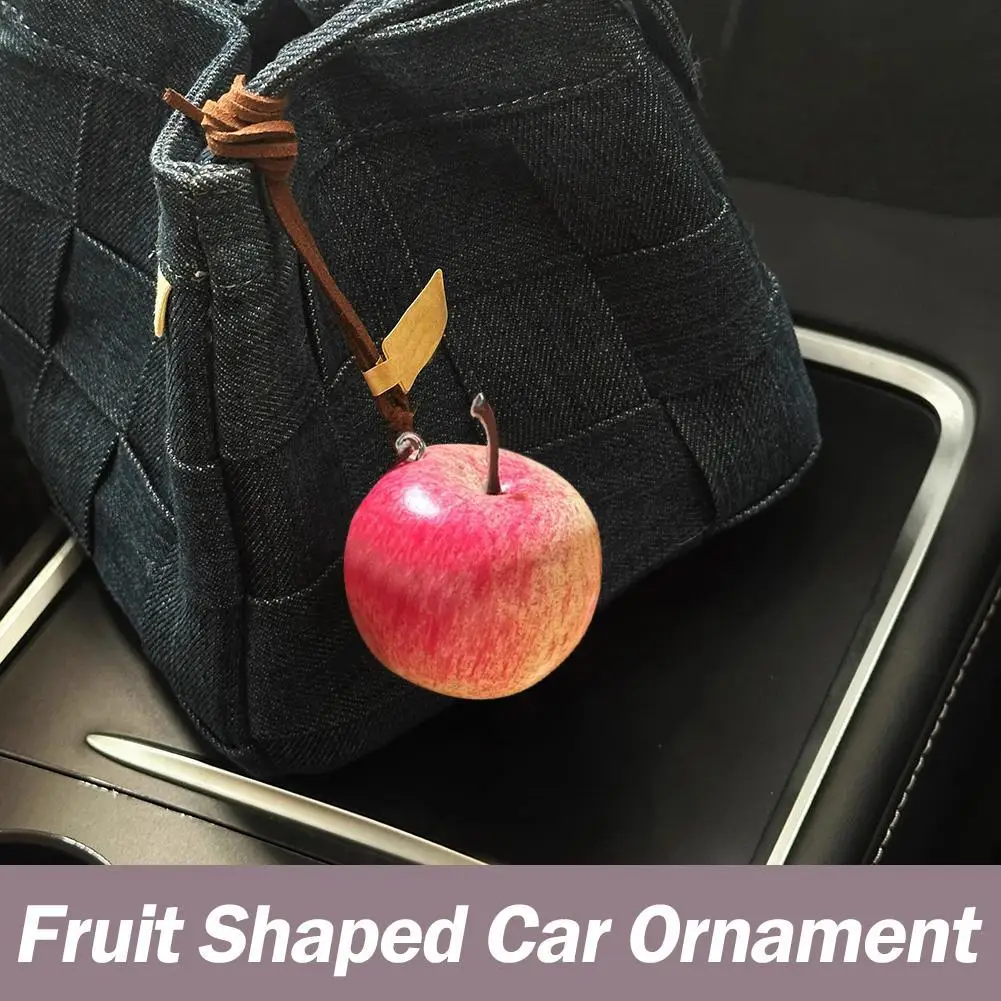 

Creative Apple Simulated Car Ornament Fruit Rearview Mirror Pendant Decor Bag Pendant Decor Auto Interior Christmas Decor