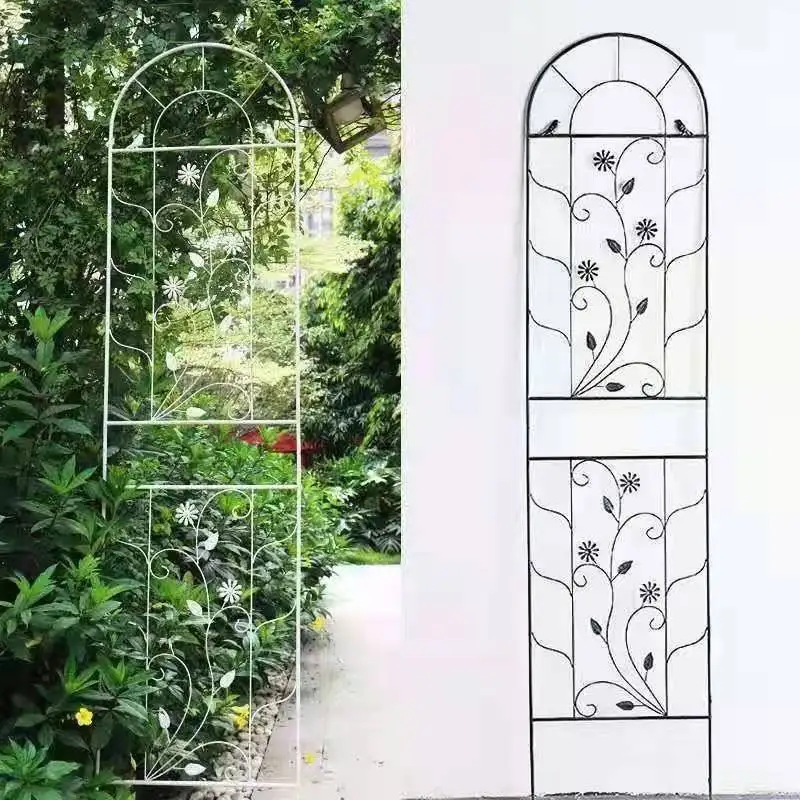 

flower stand wrought iron mesh screen rose bracket European outdoor garden gardening