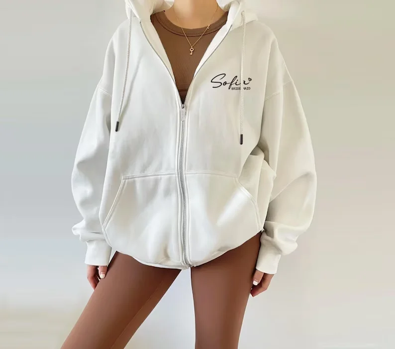 Custom Zip Up Hoodie, Custom Logo Hoodie, Custom Embroidered Hoodie, Team Logo Zip Up Hoodie, Personalized Your Text Hoodie