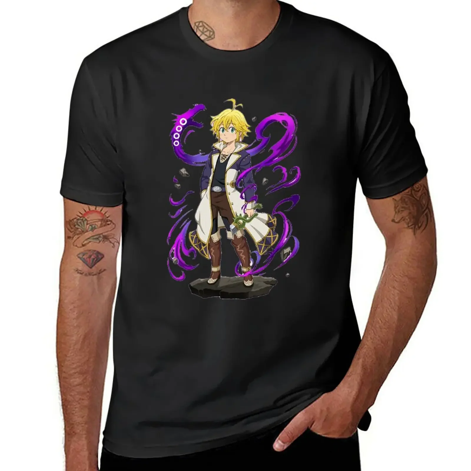 Meliodas purple shirt T-Shirt plain quick-drying mens graphic t-shirts