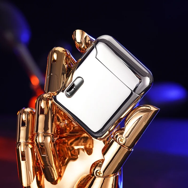 Новейшая надувная зажигалка для сигар с красным пламенем, ветрозащитный корпус из сплава, прозрачная вентиляционная зажигалка для сигарет и аксессуары для курения