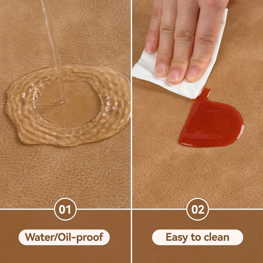 UnivoColors بو الجلود المفارش مجموعة من 615 بوصة مستديرة غسلها جلد البقر نمط الجدول الحصير لطاولة الطعام المطبخ ديكور الحفلات #4