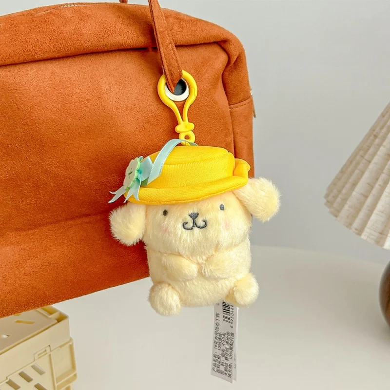 12cm Sanrio My Melody Kuromi Cinnamoroll Kt Cat Purin Dog Plush Toy Anime Stuffed Animals Keychains Small Pendant
