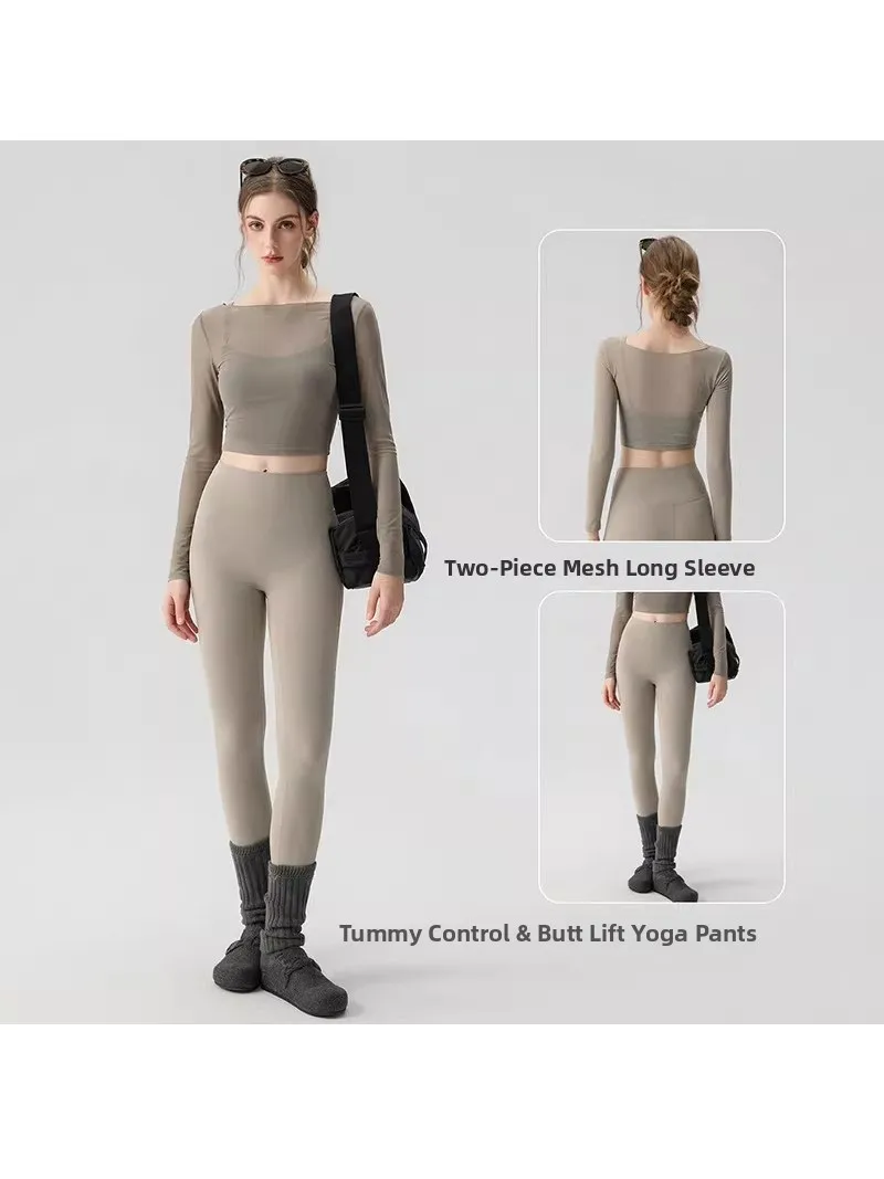 

Новинка 2026: Женский спортивный топ для йоги и пилатеса с длинным рукавом, быстросохнущий, облегающий, с чашечками для груди, для тренировок и коррекции фигуры