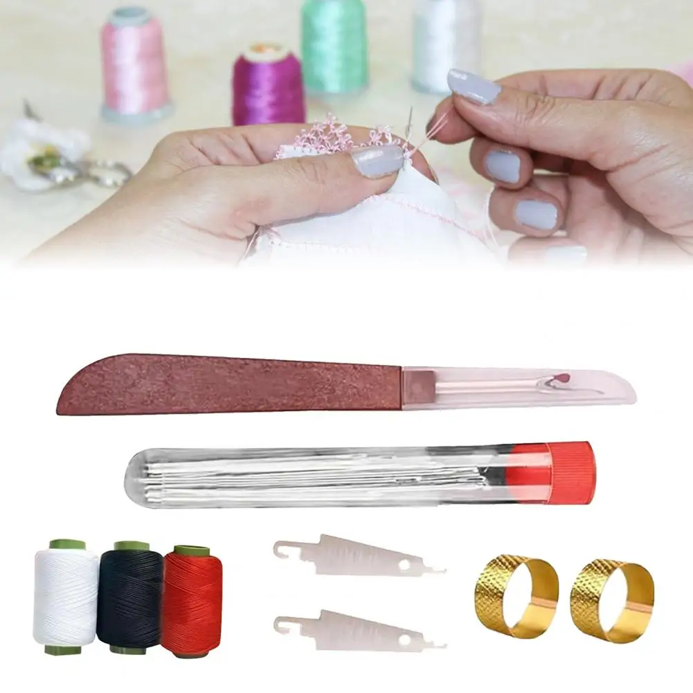 37 قطعة/المجموعة أدوات خياطة الإبر الموضوع طقم تصليح اليد مجموعة الخياطة اليدوية مع كشتبان مزيل التماس للنسيج المفروشات Craft بها بنفسك الحرفية