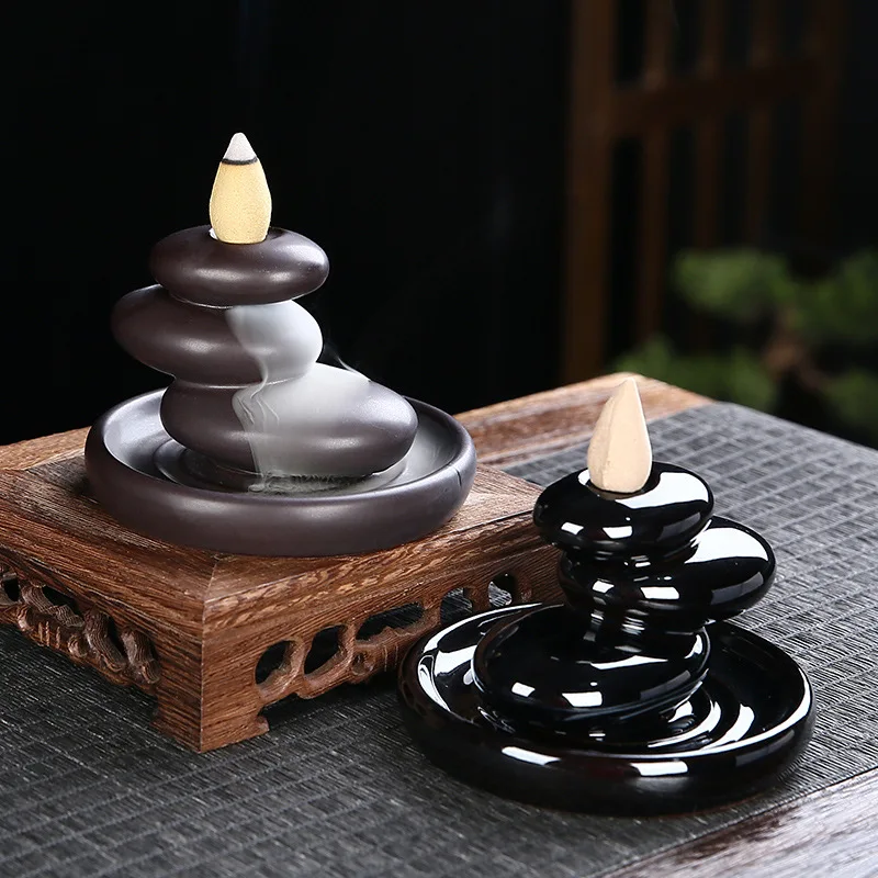 Backflow incense burner stone rockery, antique ceramic incense burner incense ware, new home indoor return incense burner