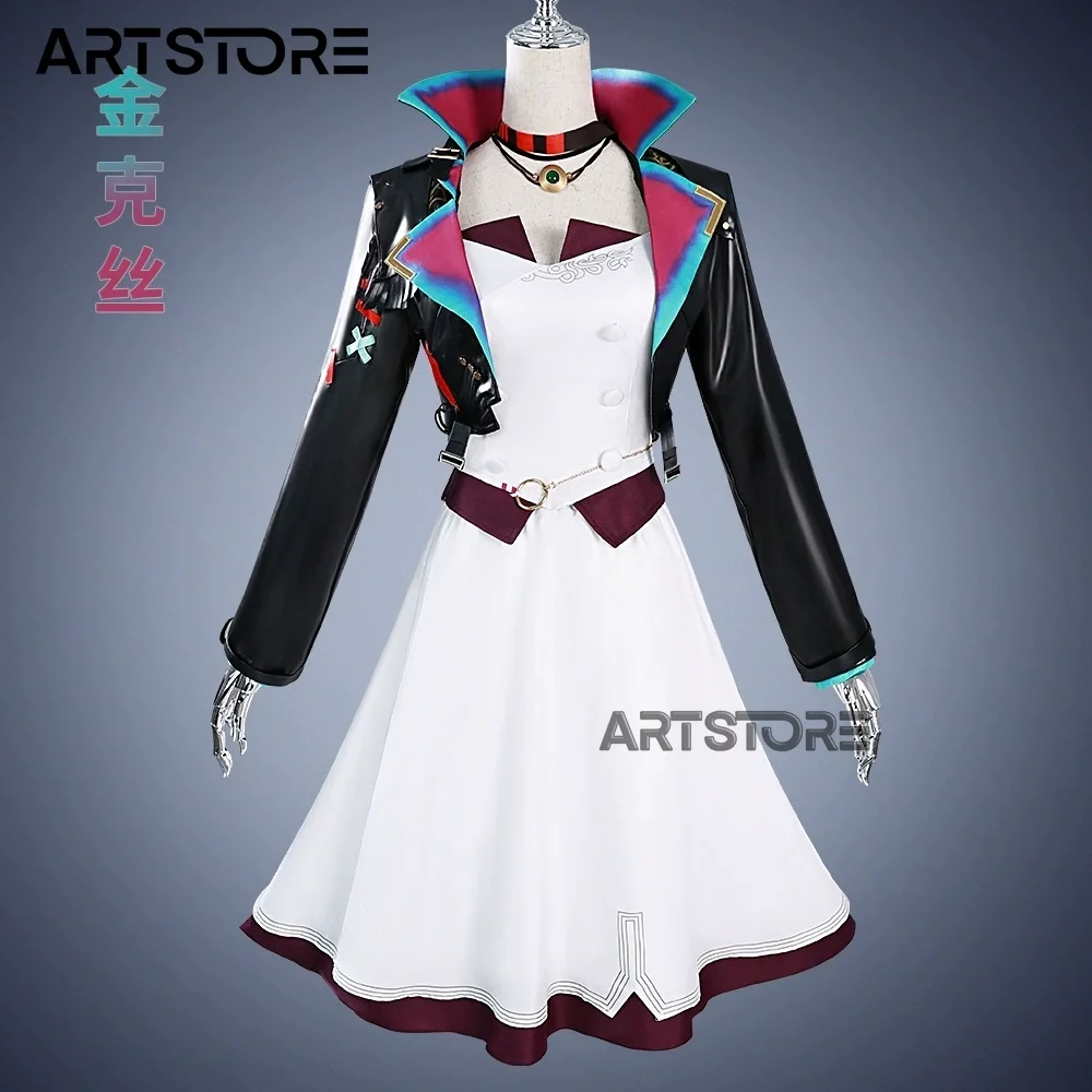 

Anime Manga Game LOL Warwick Jinx Cosplay Costume Outfit Dress Carnival Halloween Party Role Play Wig Shoes Prop