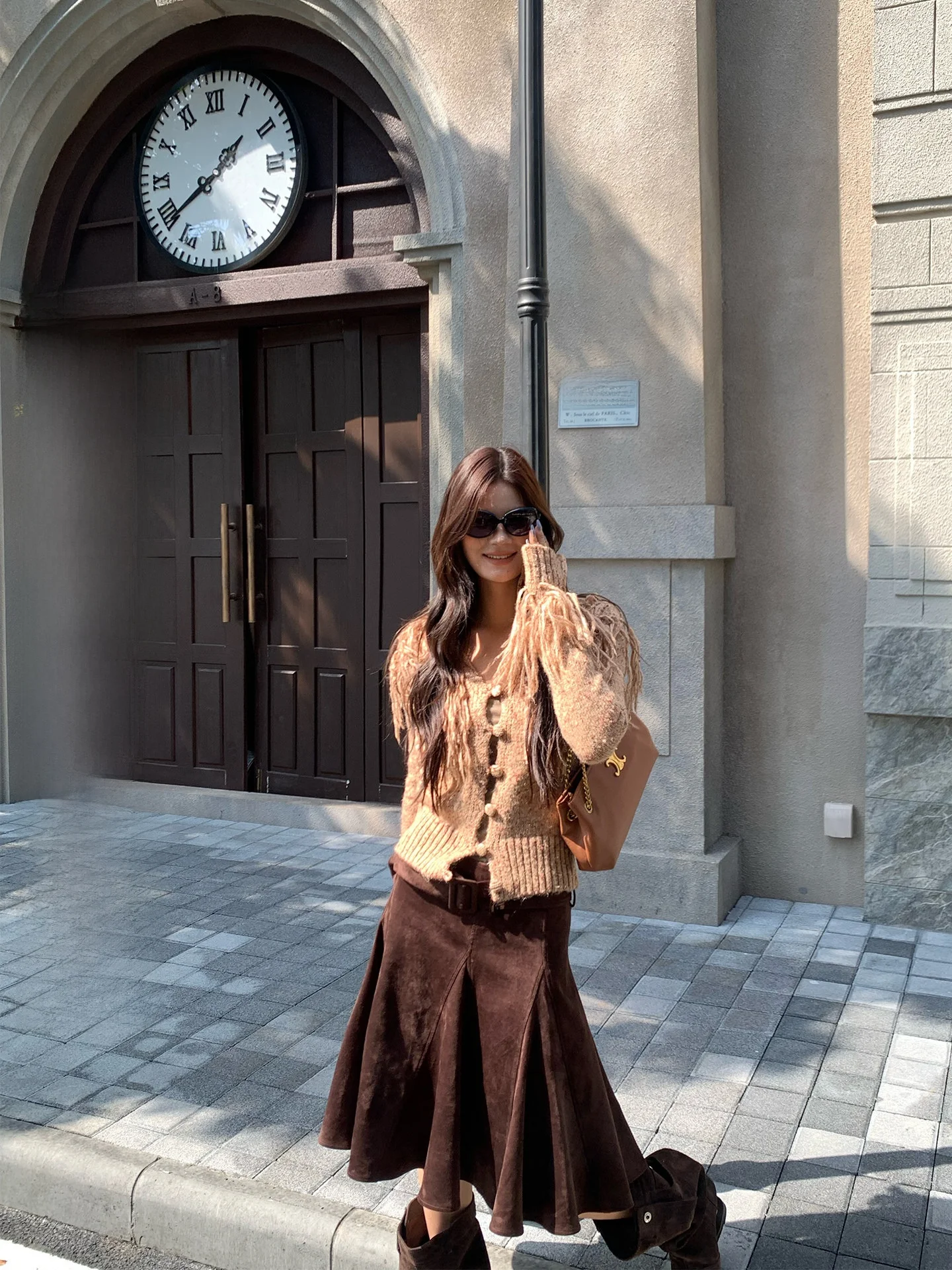 

Retro Design Knitted Cardigan Women's V-ne Furry Sve Sweater Autumn Winter New Sle Loose Fit Warm Thi Long Sve