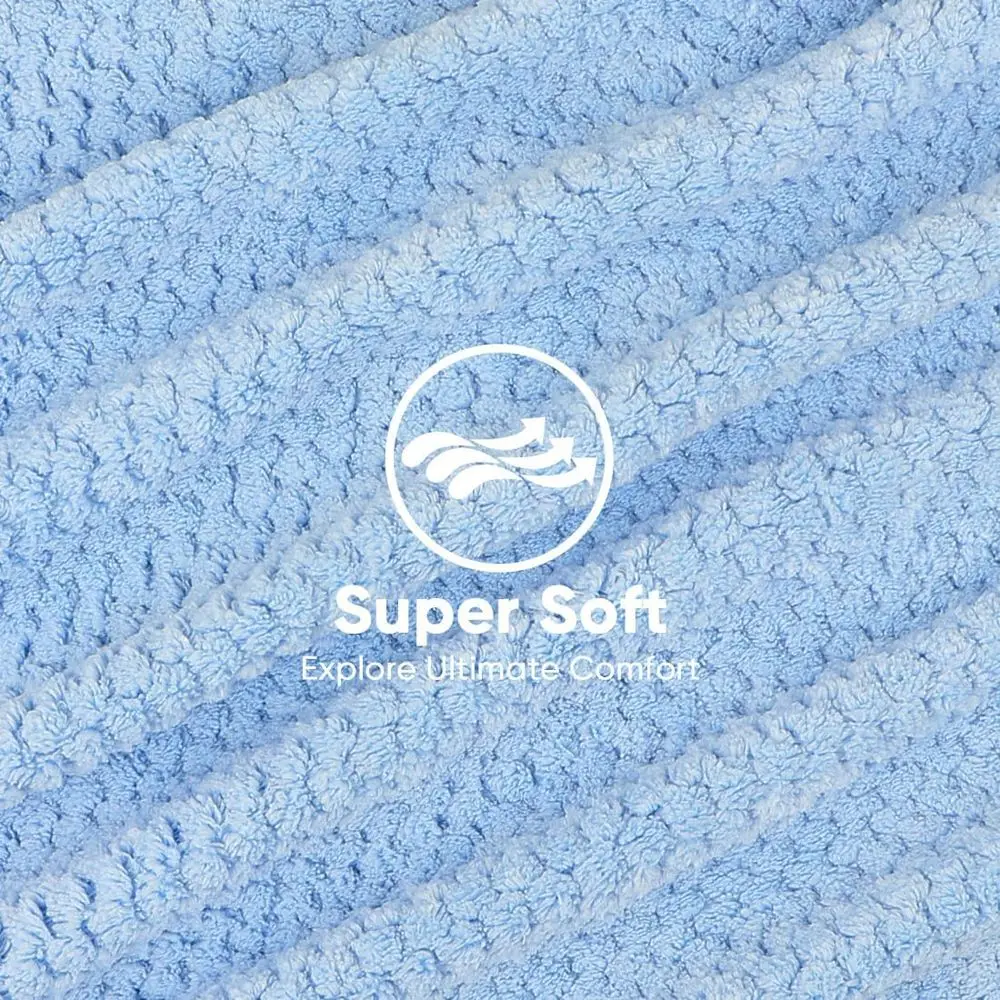 5 Pack Microfiber Hair Towels - 40x20 Inches, Ultra Soft, Fast Drying for Long, Thick, Curly Hair - Anti-Frizz Wrap with Elastic