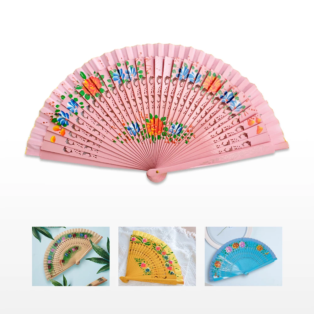 Folding Fan Wood  Spanish Fan For Dancing Printing Hand Folding Fan Home Decoration Ornaments Craft Gifts For Guest