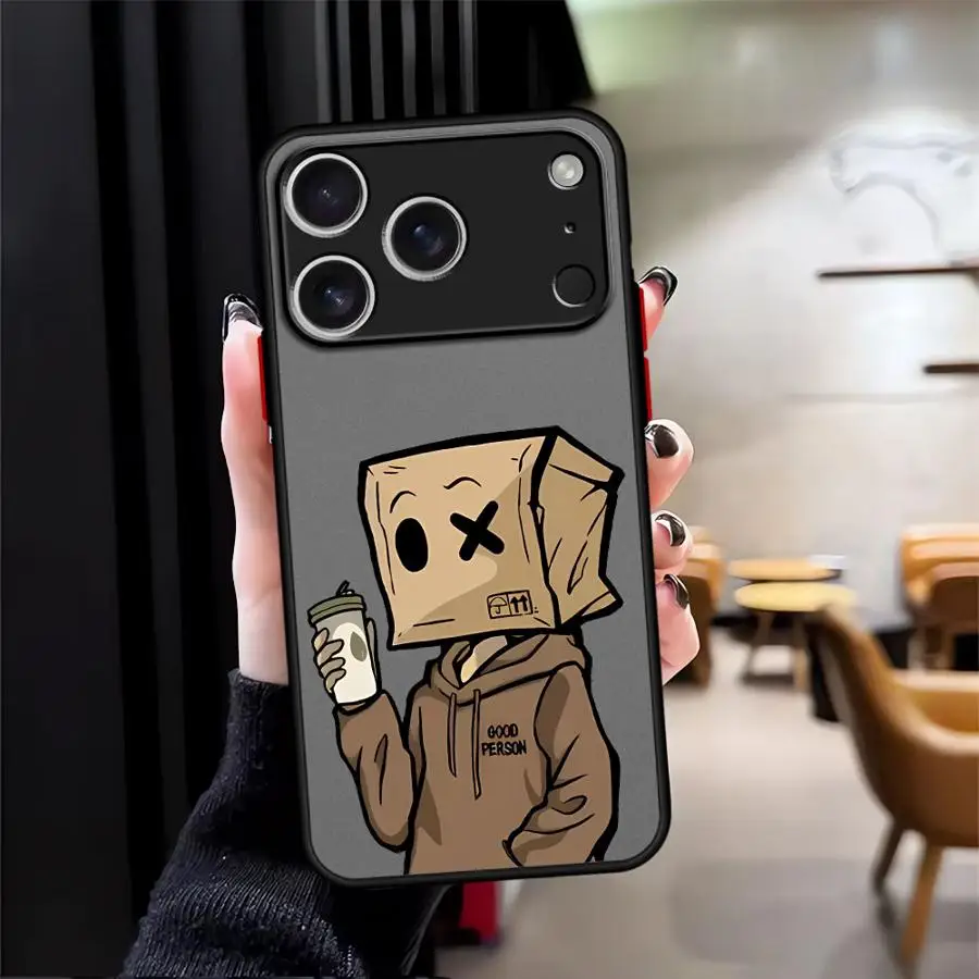 ايمو الكرتون ورقة رجل نمط الحال بالنسبة آيفون 12 13 11 برو ماكس 13 Mini 17 الهواء 7 8 XS ماكس 15 16 14Plus غطاء ناعم