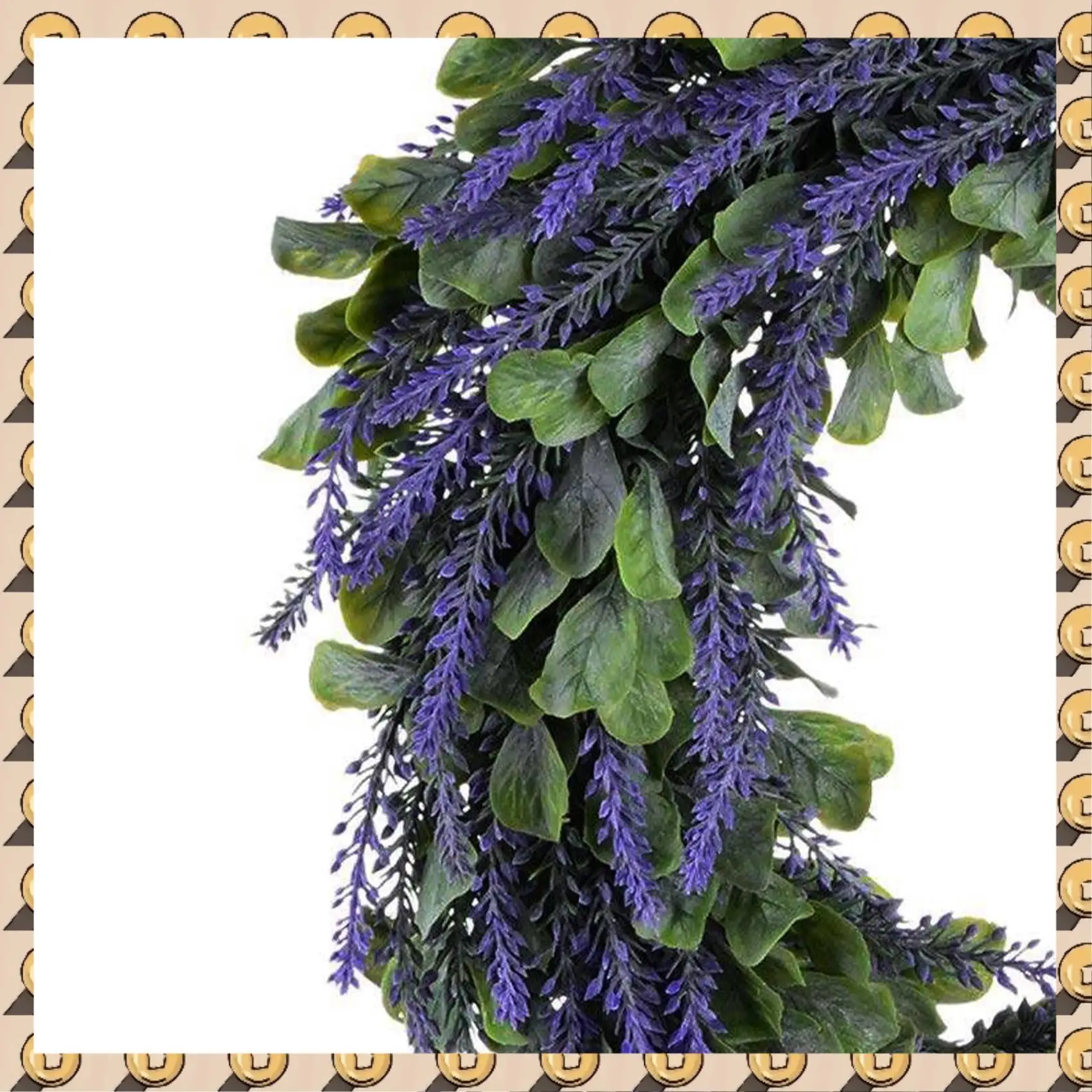 

A003 5X Artificial Wreath, Door Wreath 17 Inch Lavender Spring Wreath Round Wreath For The Front Door, Home Decor