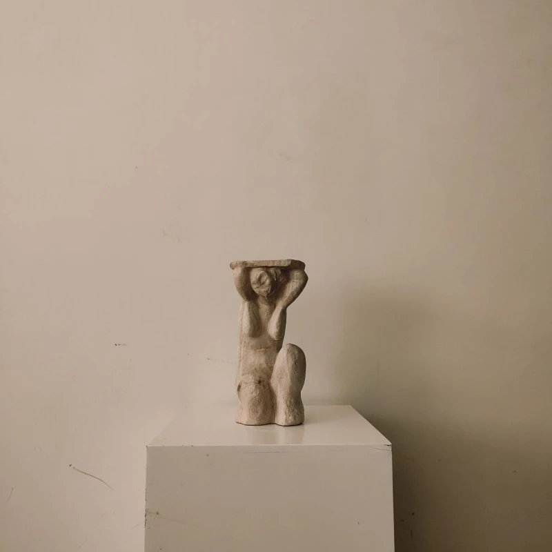 

Abstract wood carving camphor wood minimalist modern style artwork