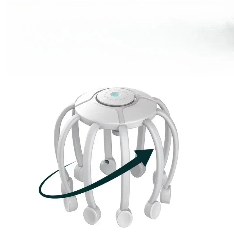 Rechargeable Smart Silicone 360 Degree Finger Scalp Head Pressure Relaxation Electric Head Massager and TMS Head Massager Device