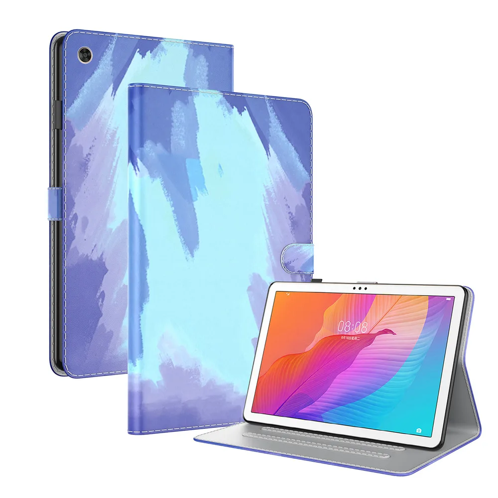 For Huawei MatePad SE 10.4 Tablet Case AGS5-L09 AGS5-W09 2022 Flip Stand Soft Silicone Watercolor Leather Wallet Tablet Cover