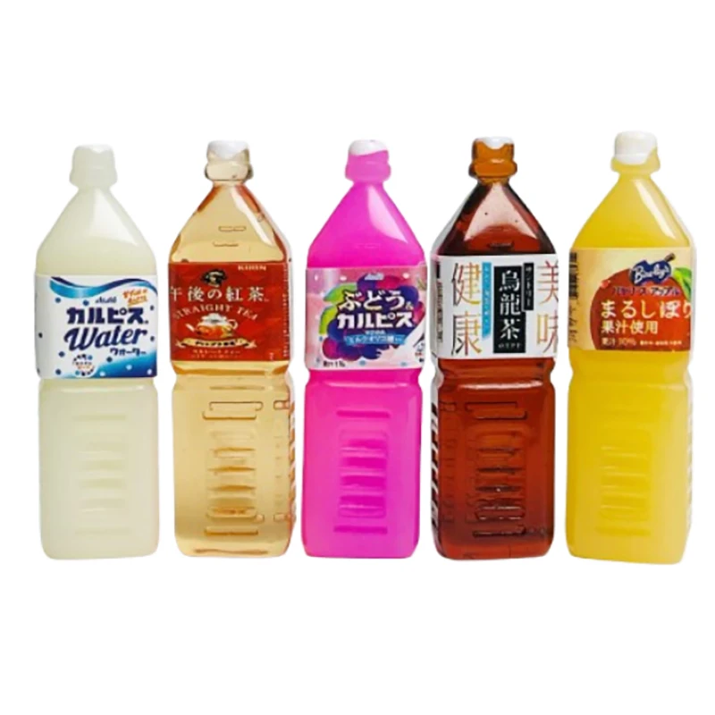 5Pcs/set Dollhouse Miniature Random Beverages Japanese Style Juice Drink Bottle Model Doll House Supermarket Decor Accessories