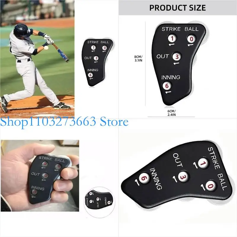 

R6FE Practical Baseball Counter Clickers 4 Wheel Baseball Umpire Clickers for Scorekeeper Recording Outs & Innings Balls