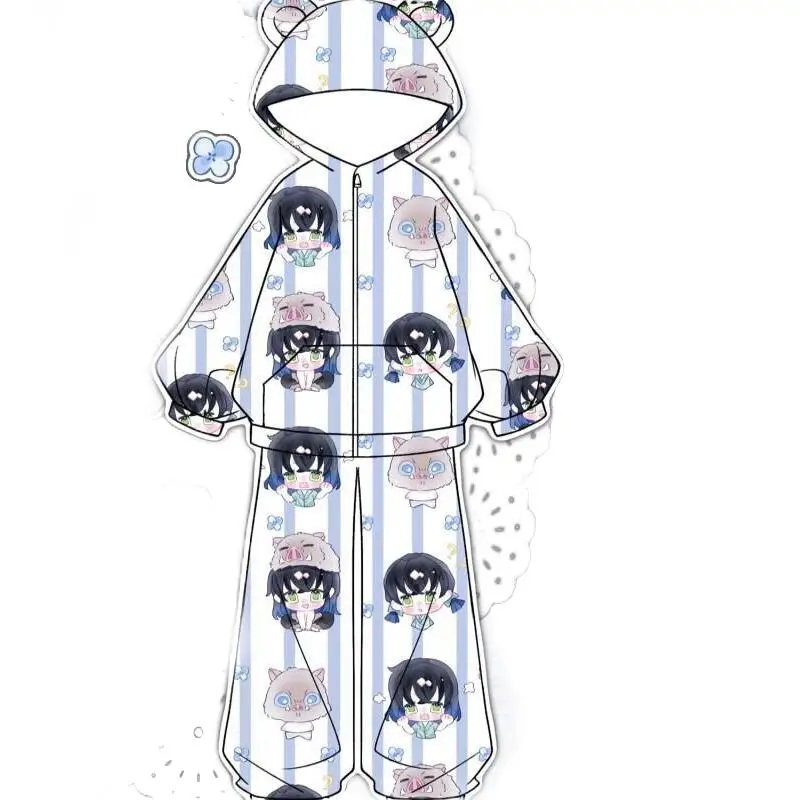 

Пижама «Истребитель демонов» с Шинобу Кочо, флисовая, теплая, домашняя одежда, комплект для сна, аниме-косплей, модный дизайн