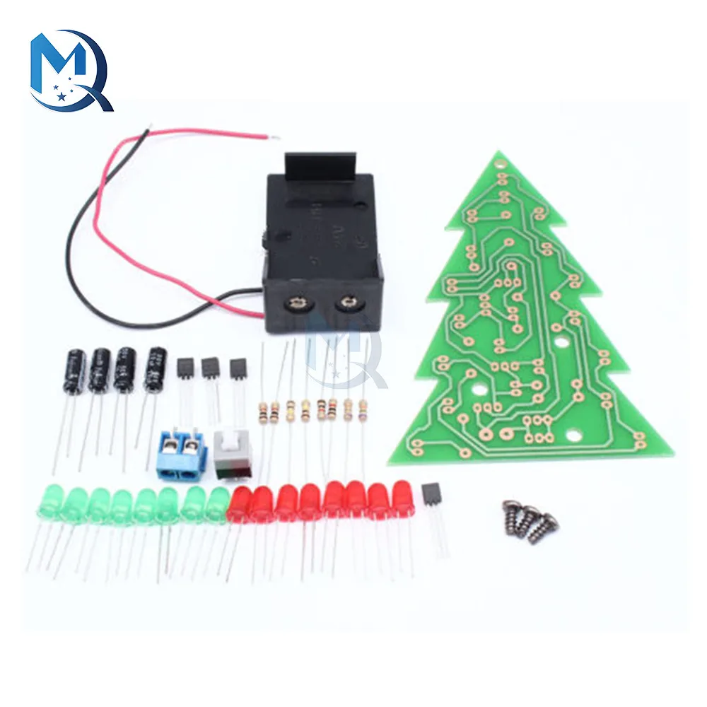 16pcs light-emitting diodes LED Christmas tree twinkle lights running lights electronic technology small DIY kit loose parts