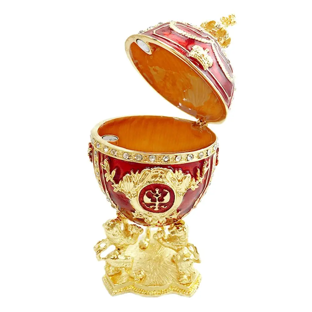 Crystal Enameled Easter Egg Jewelry Box Jewelry Storage Container Room Decor