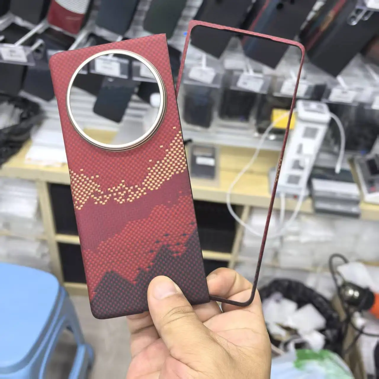 

Чехол из углеродного волокна для телефона VIVO X Fold 5, ультратонкий легкий защитный чехол из тонкого арамидного волокна