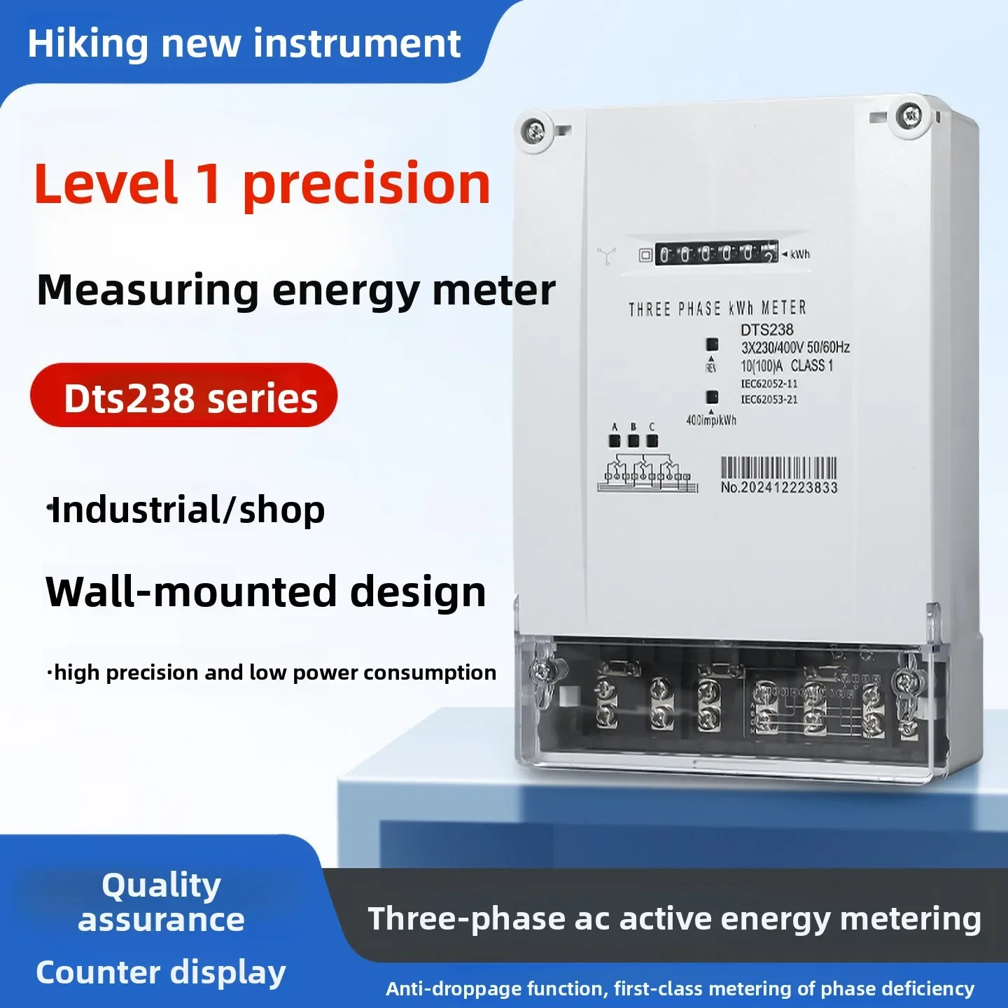 2026 DTS238 Analog Only Electric Energy Meter Export Type Mechanical Counter Display Wall Mounted Installation Three Phase