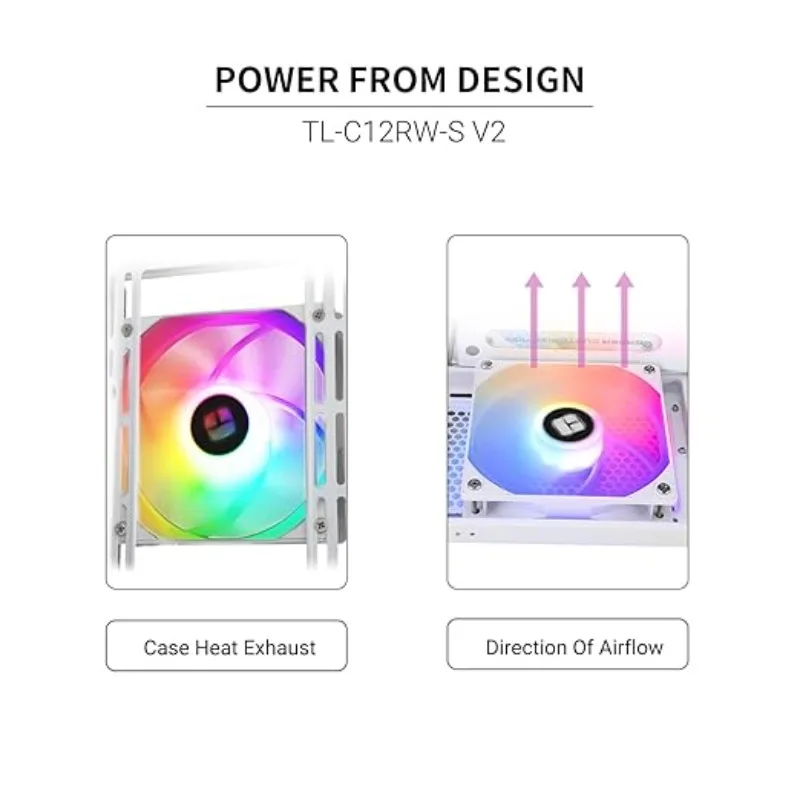 Thermalright TL-C12RW-S V2 1/3/5PCS Reverse Outlet Chassis Fan High-Performance Computer Cooler Fan for Liquid Cooler CPU Cooler