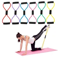 TPE 8 Word Fitness Yoga Gum Resistance Rubber Bands Fitness Elastic Band Fitness Equipment Expander Workout Gym Exercise Train