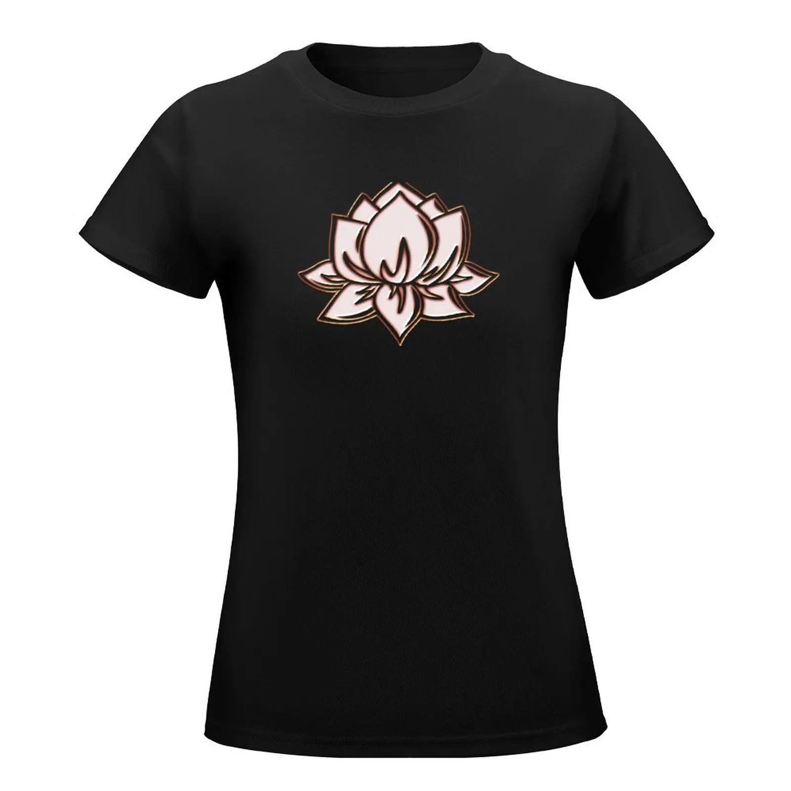 Camiseta feminina de rock and roll, Tees gráficas, Flor de lótus, Símbolo e iluminação, Budismo e Zen, Flor de lótus