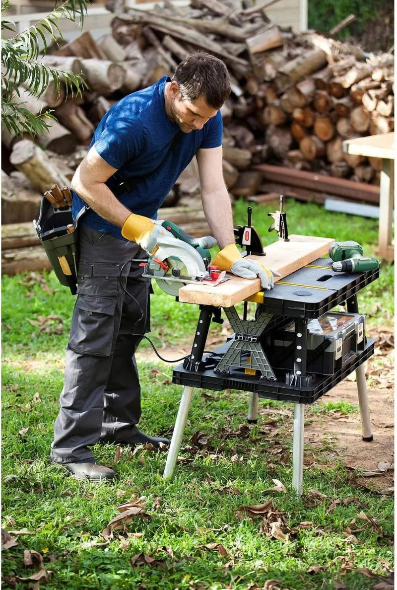 Imagem -03 - Mesa de Trabalho Portátil Dobrável Storage Stand Workbench 12 Polegada Braçadeiras de Madeira para Serras Home Improvement e Construção