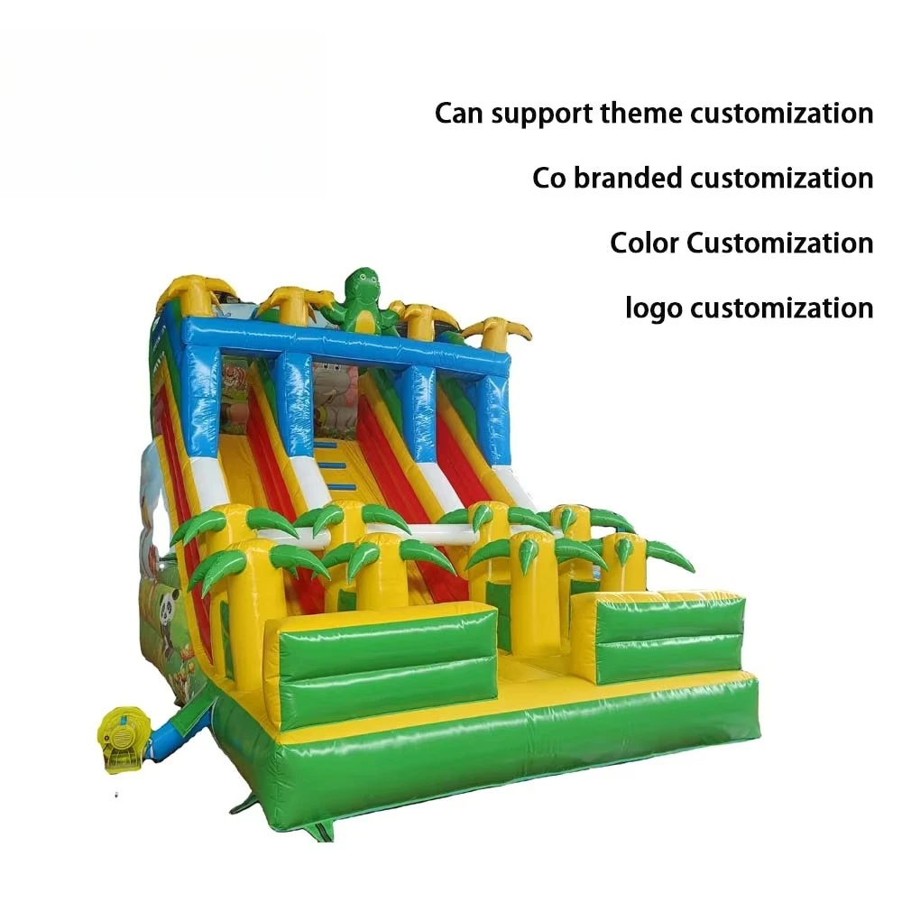 Inflatable Bouncy Castle, 10-Person Capacity, PVC Jumping Slide Combo, Commercial Outdoor Use, Fun Animal Theme