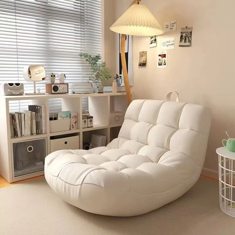 Lazy recliner sofa lying down sleeping caterpillar type single bedroom leisure chair leather