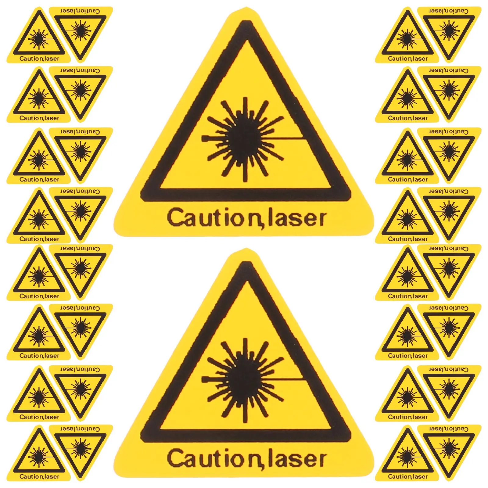50 Pcs Laser Safety Signs Security Sticker Warning High Pressure Caution Stickers