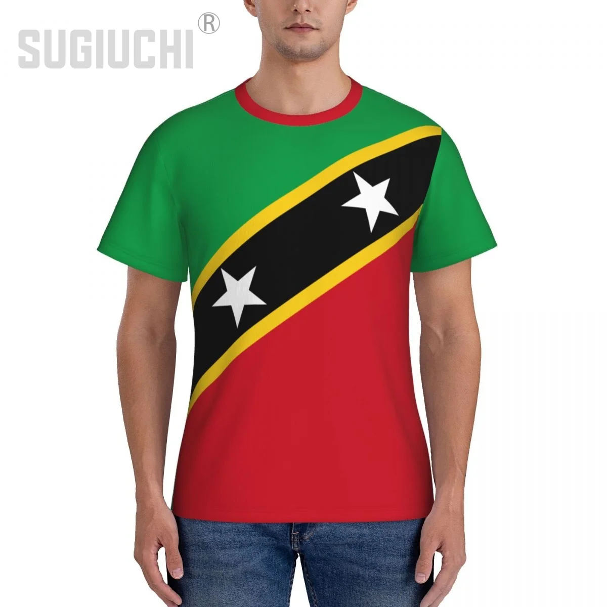 Tight Sports T-shirt Saint Kitts And Nevis Flag 3D For Men Women Tees jersey Clothes Soccer Football Fans Gift Patriotic T shirt