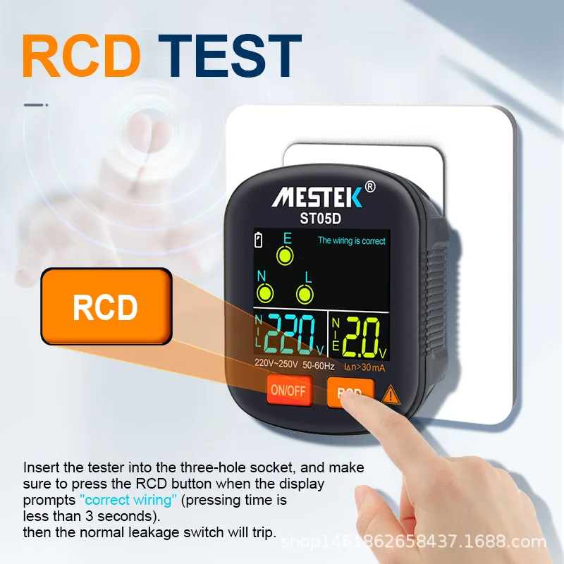 Phase Detector Digital Display Socket Tester for Leakage and Zero/Hot Wire Detection, Specialized for US, European, and UK Plugs