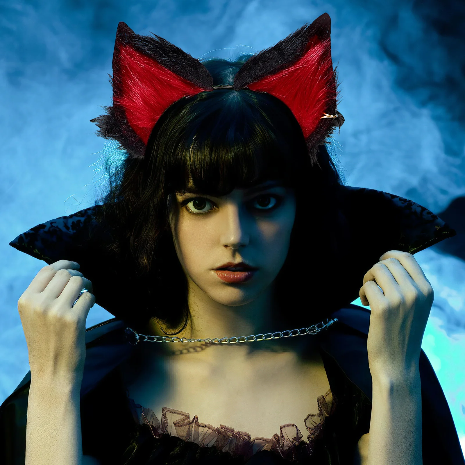 1 Set Vos Oor Hoofdband Set Faux Realistisch Aanvoelend Halloween Cosplay Kostuum Accessoires Voor Vrouwen Conventies Rollenspel Harig