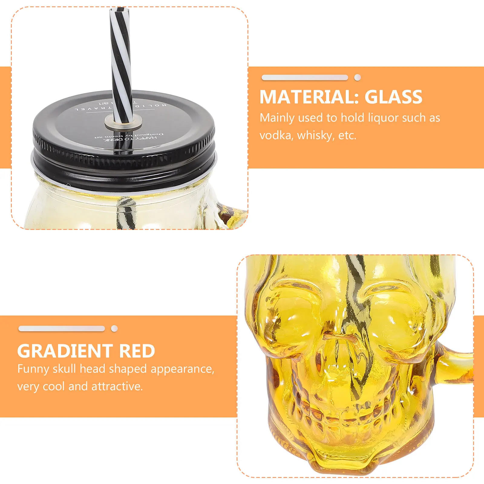 

2 шт. чашки на Хэллоуин с крышками, жуткие кружки, многоразовые очки с черепом для взрослых, милая стеклянная посуда для