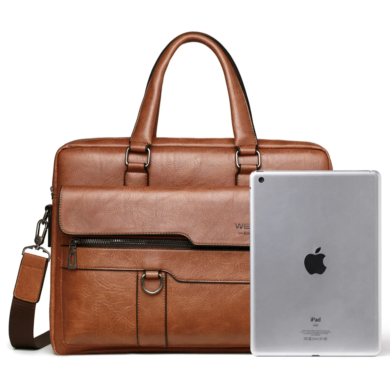 2024 Mannen Aktetas Tas Hoge Kwaliteit Business Beroemde Merk PU Lederen Schoudertas Messenger Bags Kantoor Handtas 14 inch Laptoptas