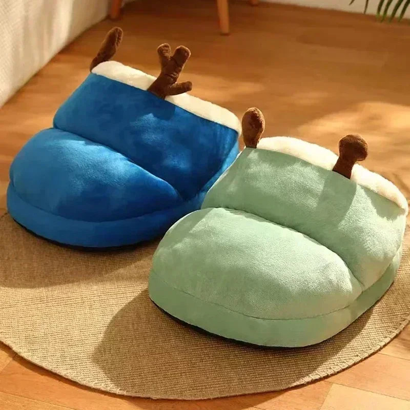 Cama cálida para perrera, pantuflas con forma de gato pequeño, nido para perro, saco de dormir profundo, cueva para cachorro, ca