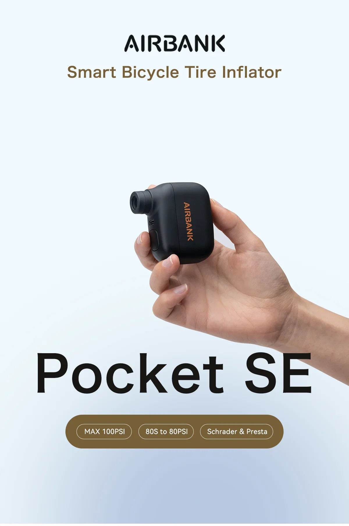 

Mini Portable Bicycle Pump Rechargeable Air Inflator 100PSI 5V Type-C Bike Accessories for Bike Schrader Presta Tires AS100