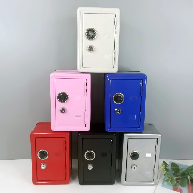 Mini Metal Safe Household Box Creative Piggy Bank Key Safe Password Digital Coins Cash Deposit Children Security Saving Safe Box