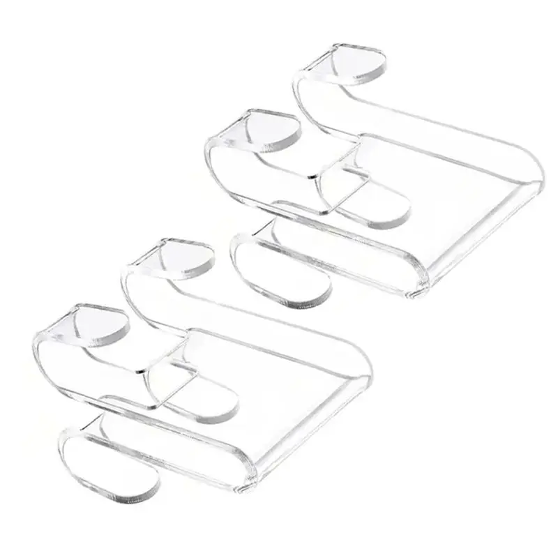 AEE2-2Pcs Acrylic Glass Door Hanger Attachments Secure Towel And Clothing Hangings Hook - view 4
