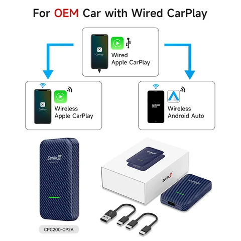 CarlinKit 4.0 беспроводной CarPlay Box Android автомобильный мини-адаптер 3,0 обновленный заводской Автомобильный ключ для Audi VW Poineer Porsche Kia