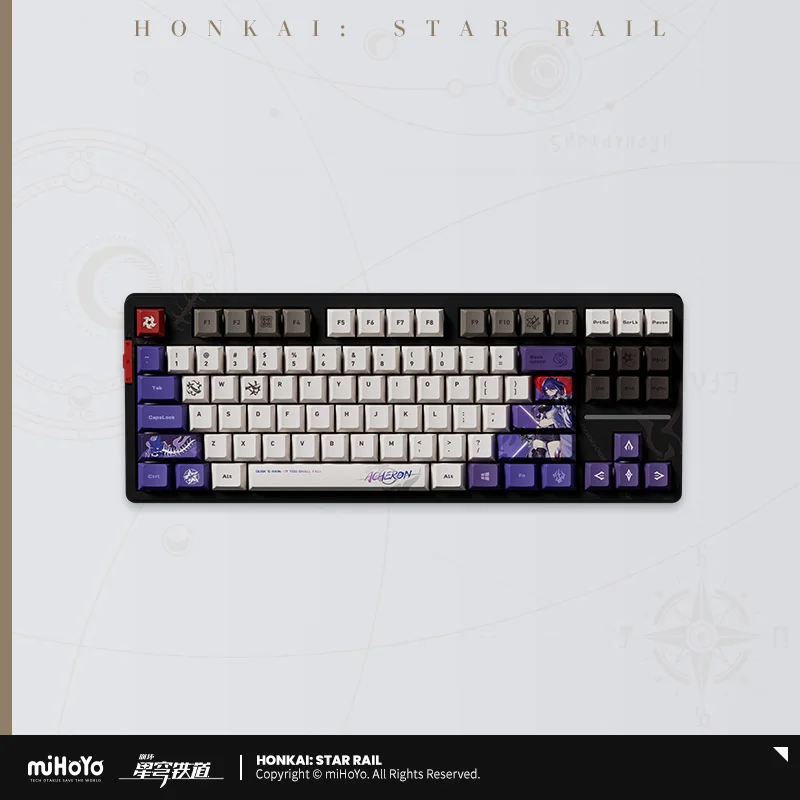 Honkai Star Rail Acheron คีย์บอร์ด Tri โหมด RGB คีย์บอร์ดไร้สายบลูทูธ 108 คีย์ Hot Swap Custom Gamer อุปกรณ์เสริม