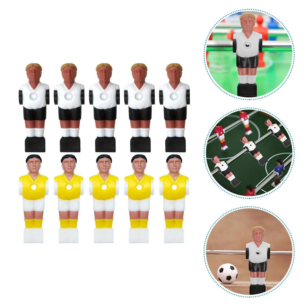 

10pcs Football Figures Resin Foosball Player Foosball Players Replacement Table Soccer Durable Desktop Accessories