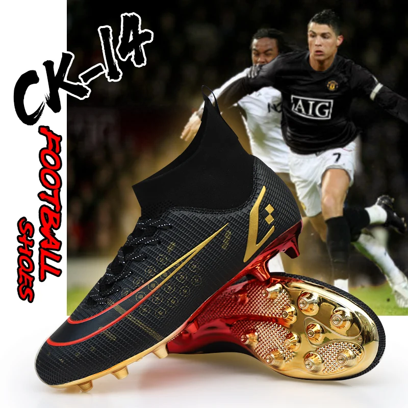 

Hniadia Football Boots Same As C.Ronaldo High Quality Soccer Shoes Assassin Chuteira Campo Football TF/AG/FG Sneaker Futsal Game